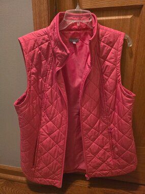 Talbots - pink polyester vest size large